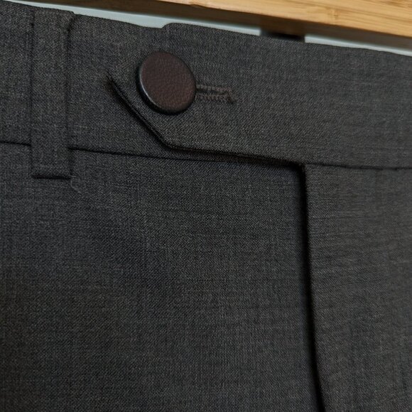 Vince Tab Front Leather Accent Trousers with Ankle Zip - Picture 3 of 13